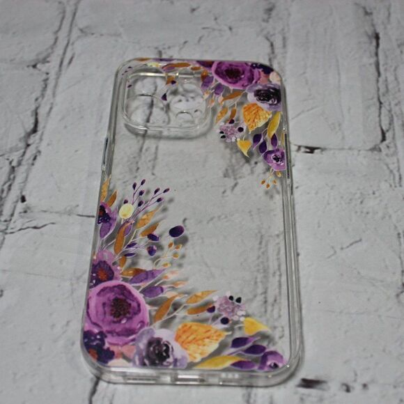iPhone 13 Pro Clear FLORAL Phone Case 6.1" - Picture 1 of 4